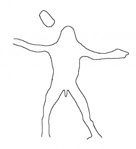 Wheeler Heights - an outline of an engraving of a figure with a mundoe