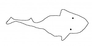 Wheeler Heights - an ouline of an engraving of a wobbegong